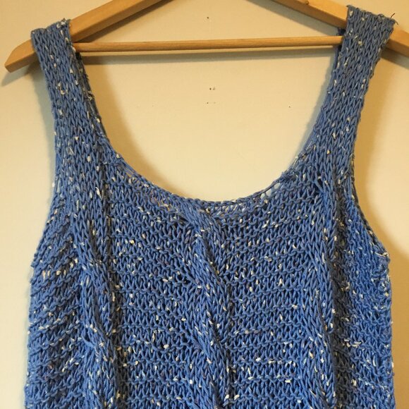 OAK Handmade Periwinkle Blue Sleeveless Cable Knit Top - Picture 6 of 12